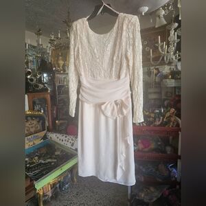 Elegant Lace and Satin Dress